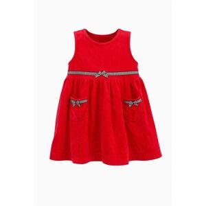 Baby B'gosh Vintage Y2K Red Velour Sleeveless Dress Gingham Bows 18 Mo 977-0064
